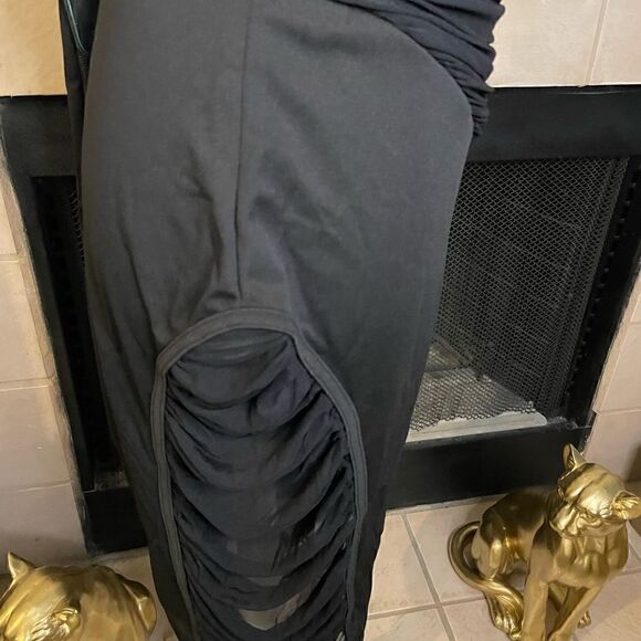 NWT plus Size Formal / Party/ Sexy Black Dress Ruched Sheer - Picture 3 of 10